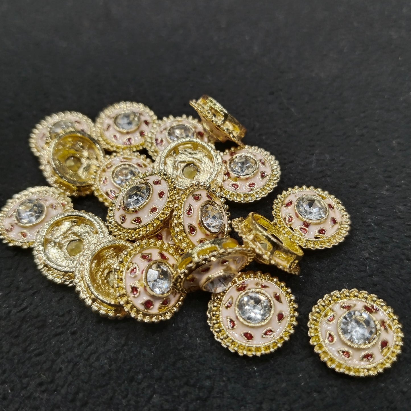 High Quality meenakari Kundan 12mm 1 pkt 20 pcs