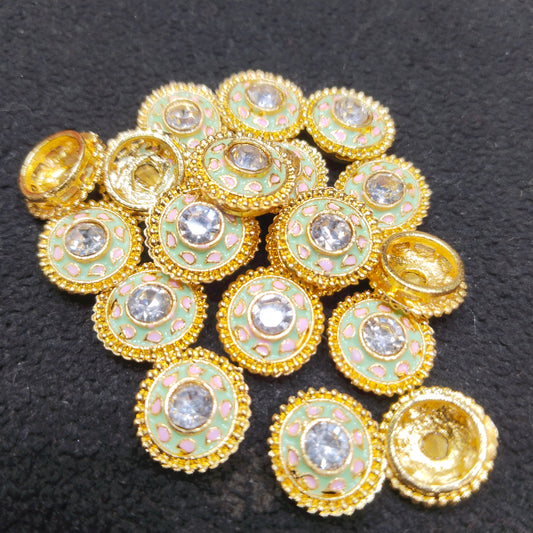High Quality meenakari Kundan 12mm 1 pkt 20 pcs