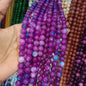 Purple blue mix texture agate beads 10mm 1 string