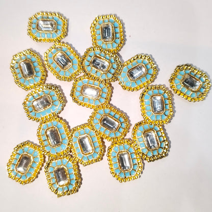 High quality Kundan pendants 12mm 1 pkt 20 pcs.