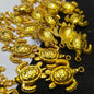 Imitated gold-plated turtle charms 20mm 1 pkt 60 pcs.