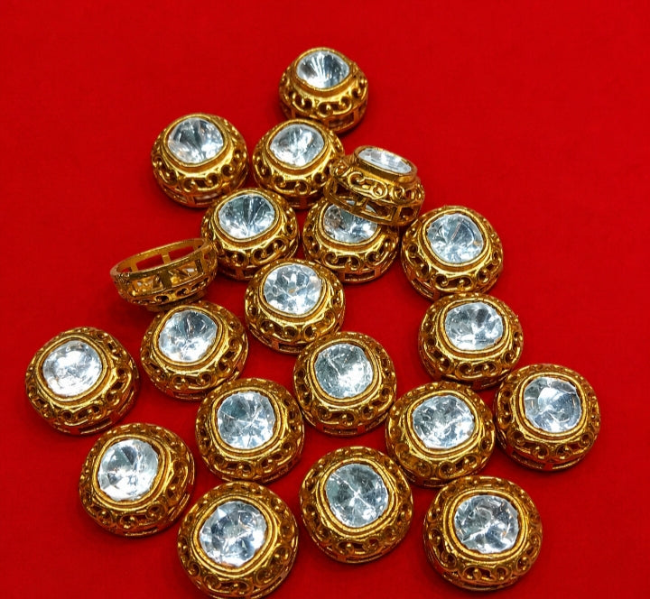 Carving work brass kundan connector