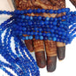 Dyed royal blue round agate Stones Beads 1 string 6mm