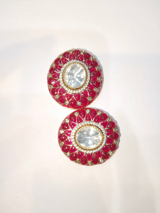 High Quality Kundan pendants 1.25 inches round shape 1 pkt 1 pcs