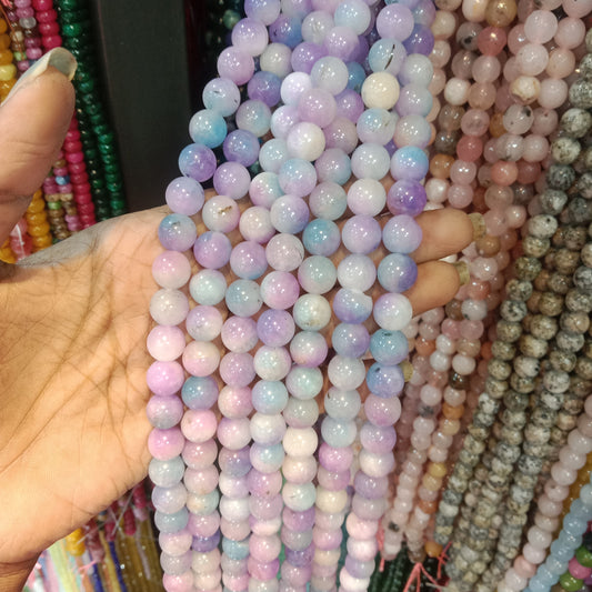 Lavender sky quartz texture agate beads 10mm 1 string
