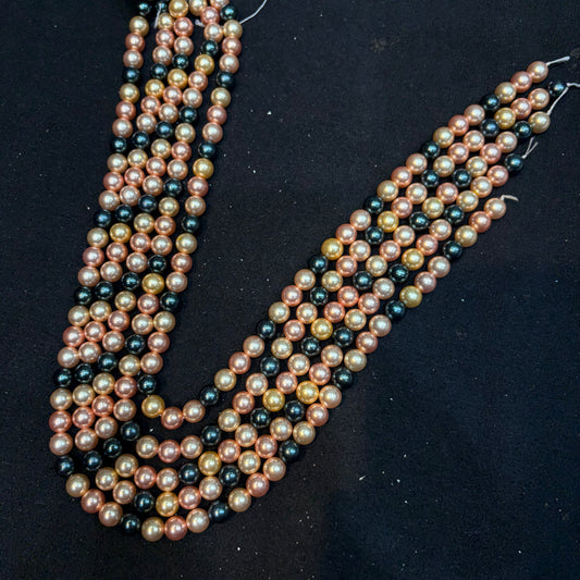 Multicolored High quality mettalic pearl beads 1 string