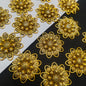 Imitated gold-plated fancy filigree flower medallions 30mm 1 pkt 60 pcs.