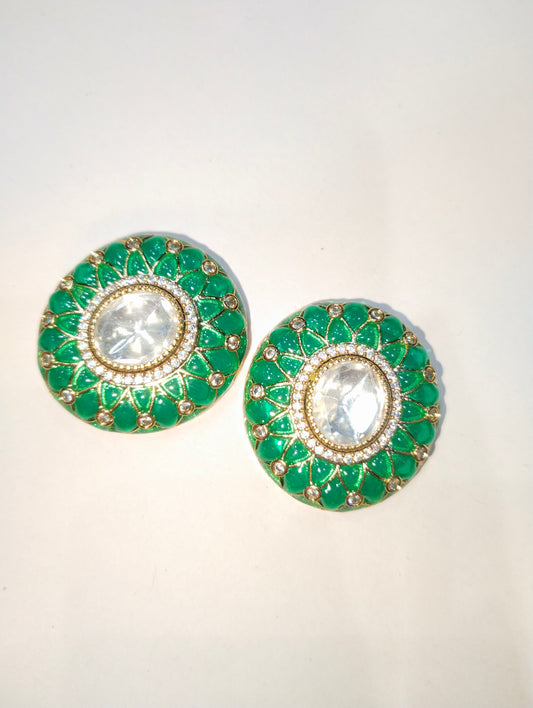 High Quality Kundan pendants 1.25 inches round shape 1 pkt 1 pcs