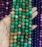 Green moss texture agate beads 10mm 1 string