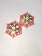High Quality Kundan pendants 1.25 inches hexagon shape 1 pkt 1 pcs