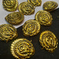 Imitated antique gold-plated fancy kalka studs 18mm 1 pkt 60 pcs.