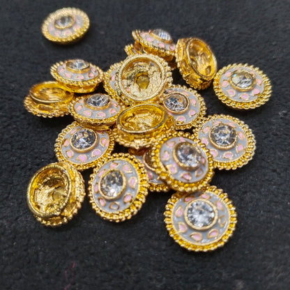 High Quality meenakari Kundan 12mm 1 pkt 20 pcs