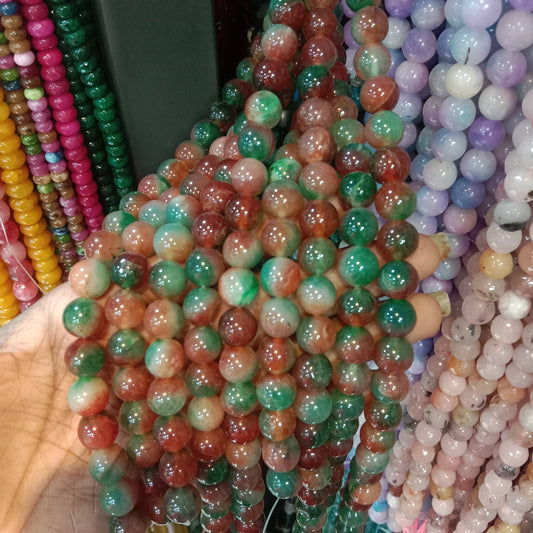 Bloodstone texture agate beads 10mm 1 string