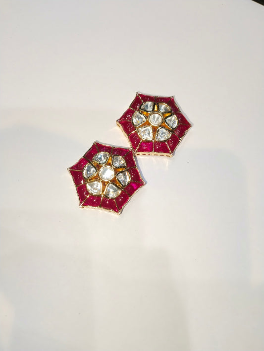 High Quality Kundan pendants 1.25 inches hexagon shape 1 pkt 1 pcs