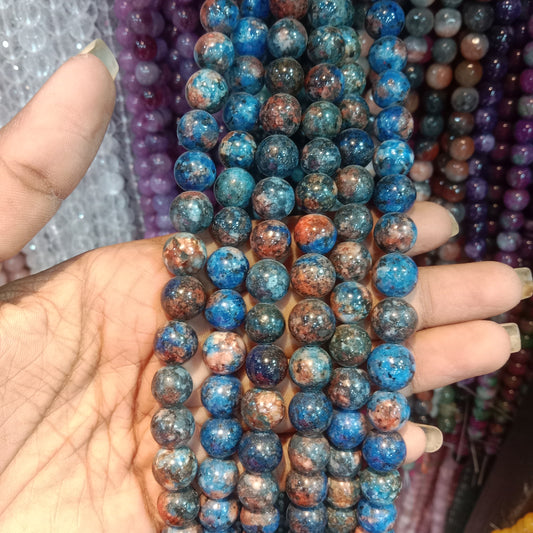 Blue texture agate beads 10mm 1 string