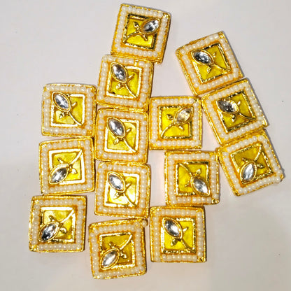 High quality meenakari Kundan 16mm 1 pkt 20 pcs.