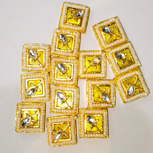High quality meenakari Kundan 16mm 1 pkt 20 pcs.