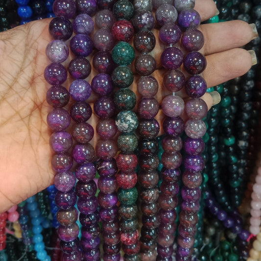 Ruby Zoisite Texture agate beads 10mm 1 string