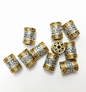 High-Quality 10x12mm Oxidized Golden-Silver Metal Beads – SunCity Exclusive