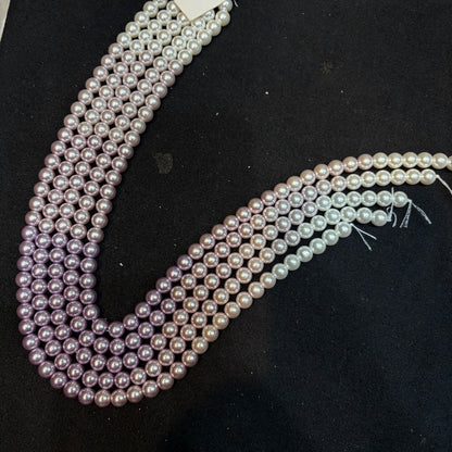 Purple shaded High quality mettalic pearl beads 1 string