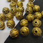 Imitated granulate gold-plated fancy metal beads 12mm 1 pkt 100 pcs.