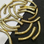 Oxidized gold finish curved noodle beads 30mm 60 pcs.