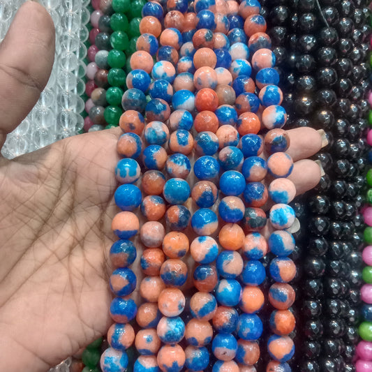 Aqua Terra Jasper Texture agate beads 10mm 1 string