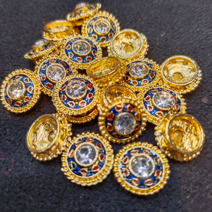 High Quality meenakari Kundan 12mm 1 pkt 20 pcs
