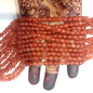Burnt orange round agate Stones Beads 1 string 6mm