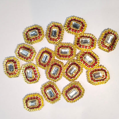 High quality Kundan pendants 12mm 1 pkt 20 pcs.