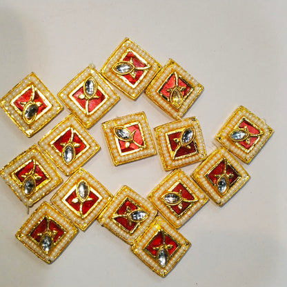 High quality meenakari Kundan 16mm 1 pkt 20 pcs.