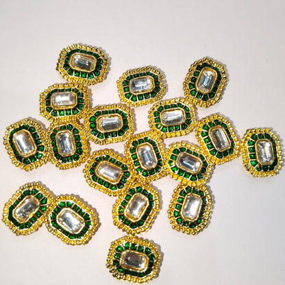 High quality Kundan pendants 12mm 1 pkt 20 pcs.