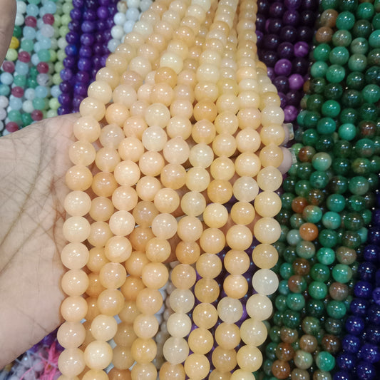 Light peach texture agate beads 10mm 1 string