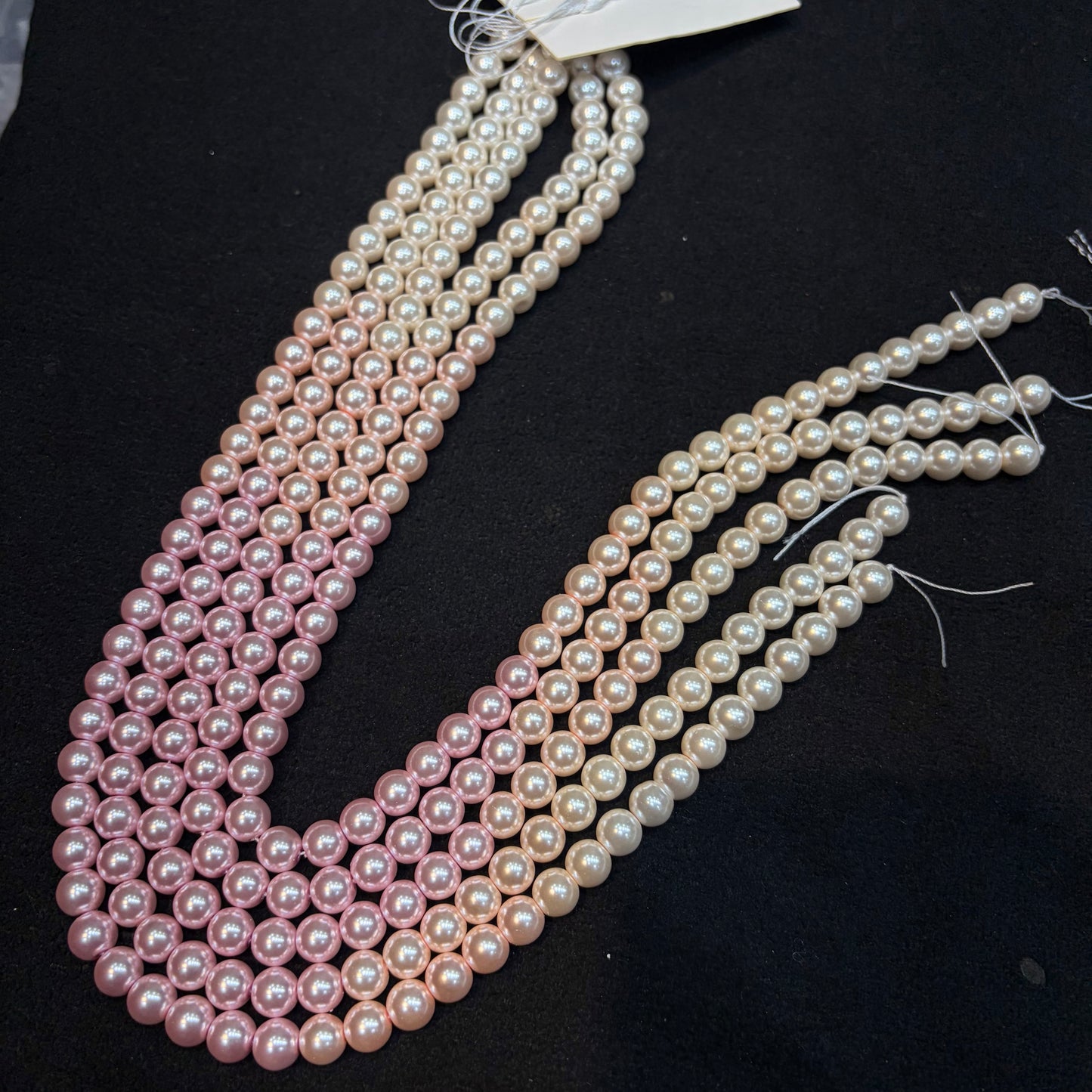 Pink shaded High quality mettalic pearl beads 1 string