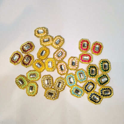 High quality Kundan pendants 12mm 1 pkt 20 pcs.