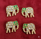 High Quality kundan Elephant Connectors - 2pcs